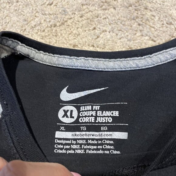 Nike 72 Baseball Shirt Youth XL Black Red Cotton Raglan Sleeves Spellout Y2K - Picture 5 of 9